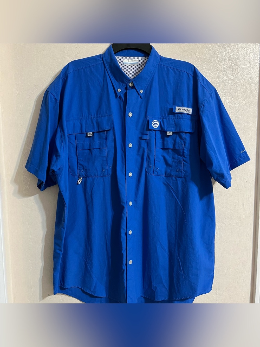 Columbia PFG Fishing Shirt Men's Short-Sleeve Button-Down Shirt - Royal Blue
